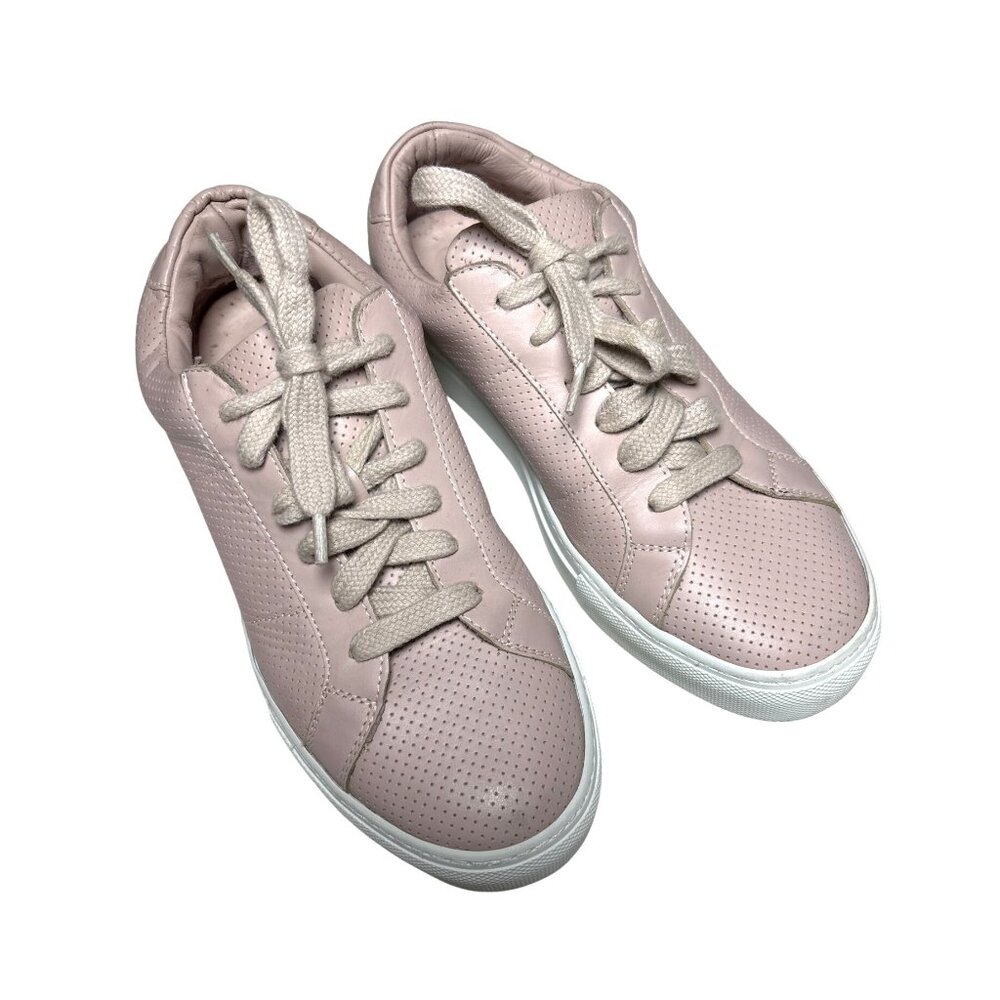 Greats Brooklyn‎ The Royal Sneakers Size 8.5 Blush Perforated Shoes Leather Pink